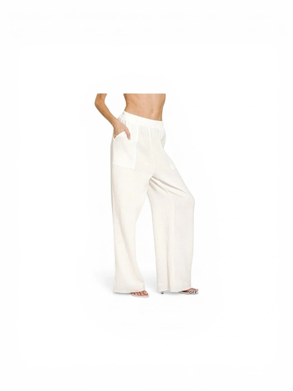 Double Gauze Elastic Band Pants - Picture 2 of 2